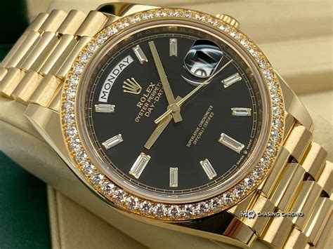 rolex single quick day-date diamond bezel|rolex watch diamond bezel prices.